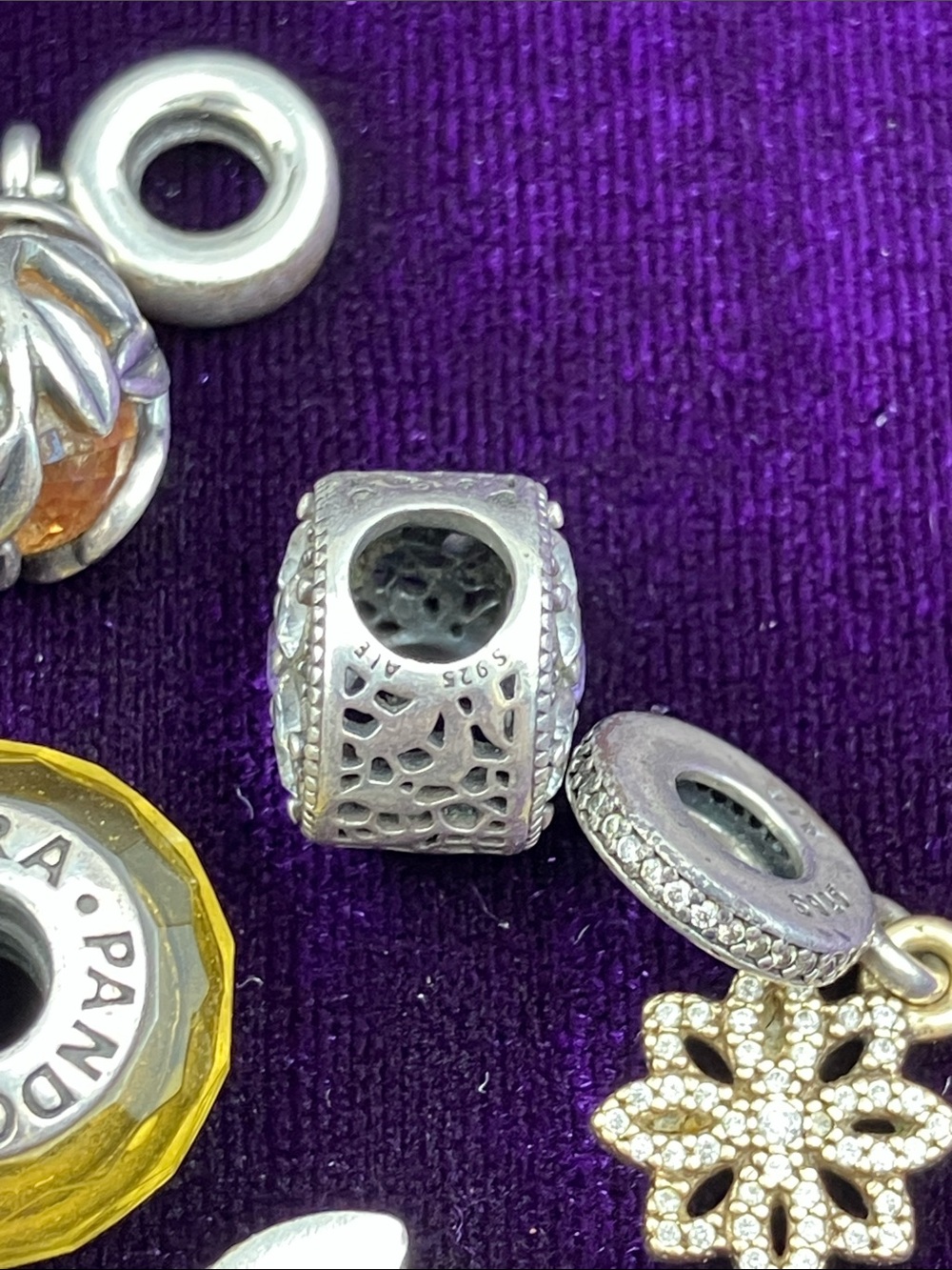 11 Pcs Pandora Purple and Gold Charm Collection - Picture 3 of 7